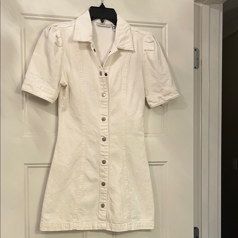 Sincerely Jules Classic White denim dress